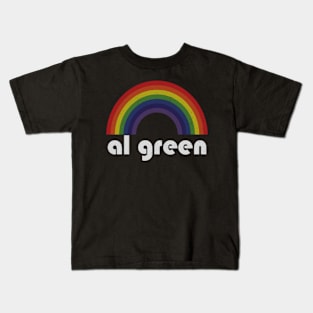 Al Green / Vintage Rainbow Design // Fan Art Design Kids T-Shirt